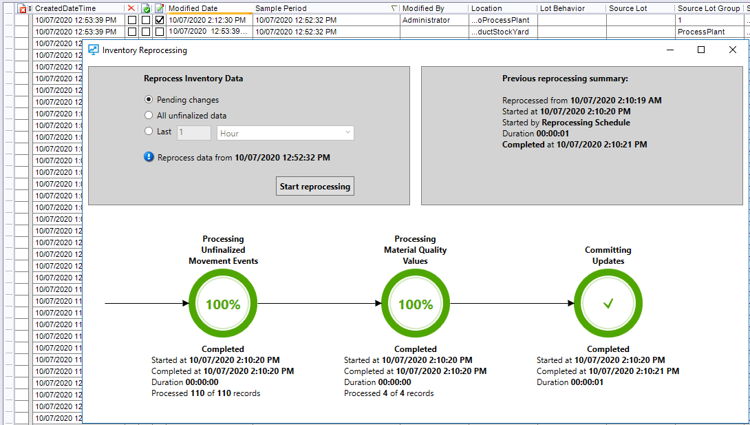 inventory reprocessing