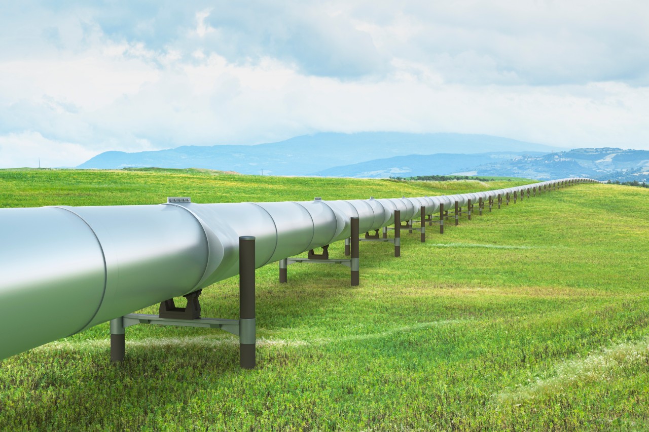 Pipeline in green landscape